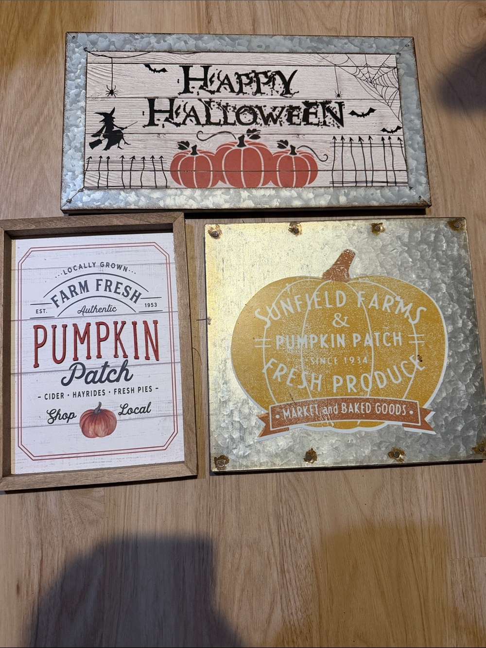 3 Halloween fall sign bundle Pumpkin Patch Wall Art